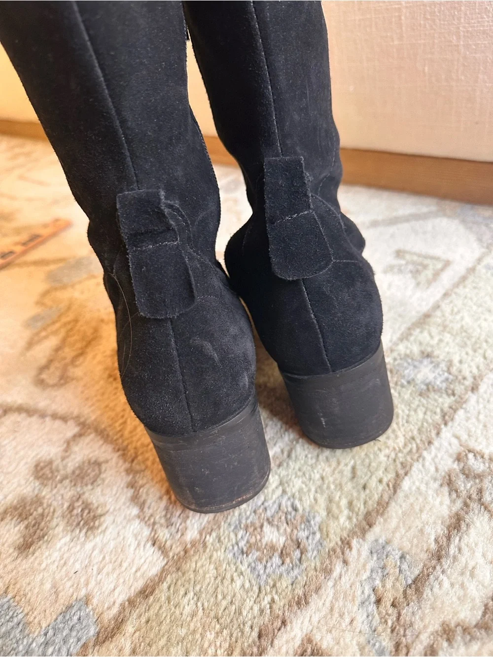Steve Madden Black Suede Over the Knee OTK Boots Size 9 Leather